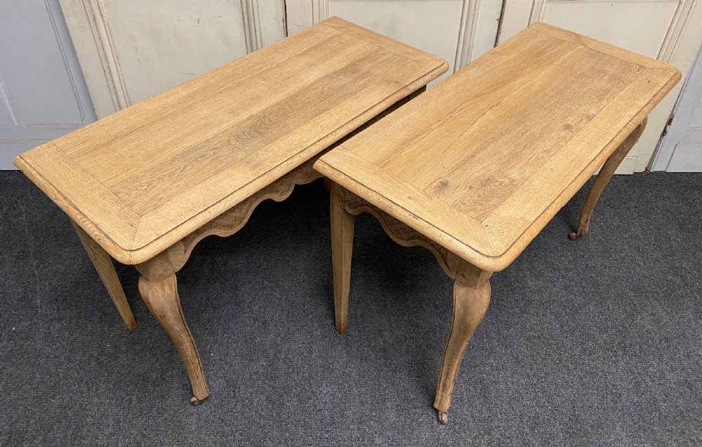 Pair French Bleached Oak Console Tables View XXIV