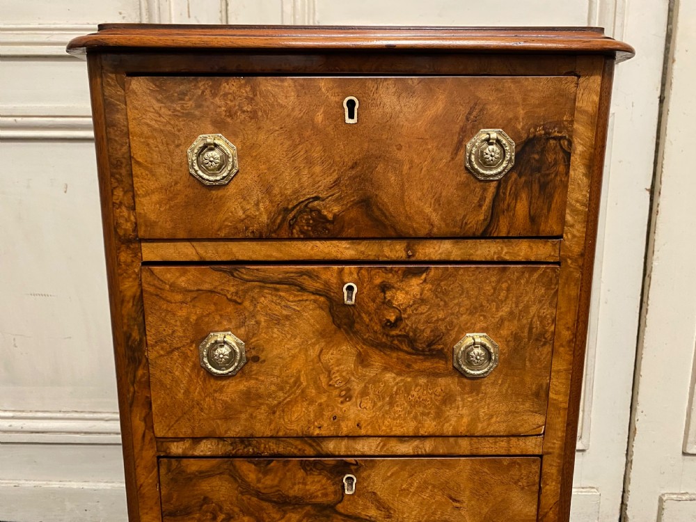 Pair Burr Walnut Bedside Chests View XII