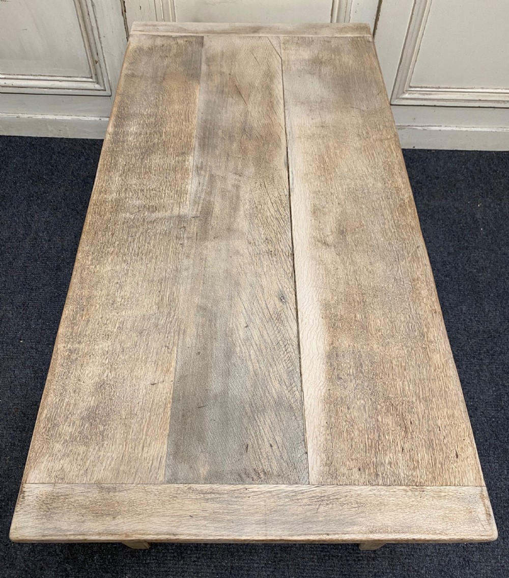 Large Bleached Oak Coffee Table View XII