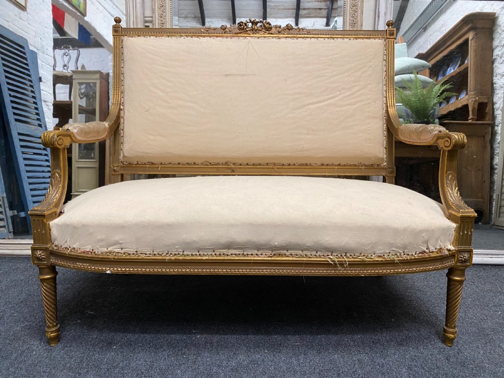 French Gilt Wood Settee View II
