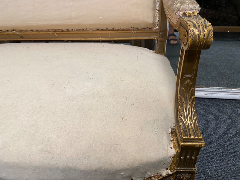 French Gilt Wood Settee View V