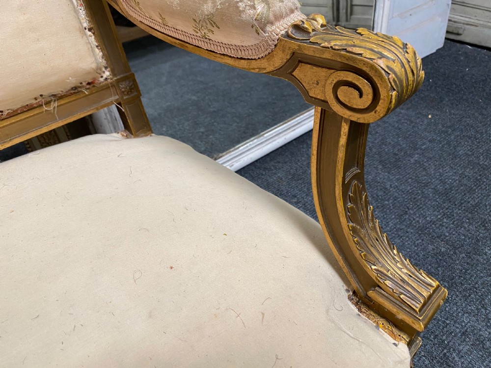 French Gilt Wood Settee View VI