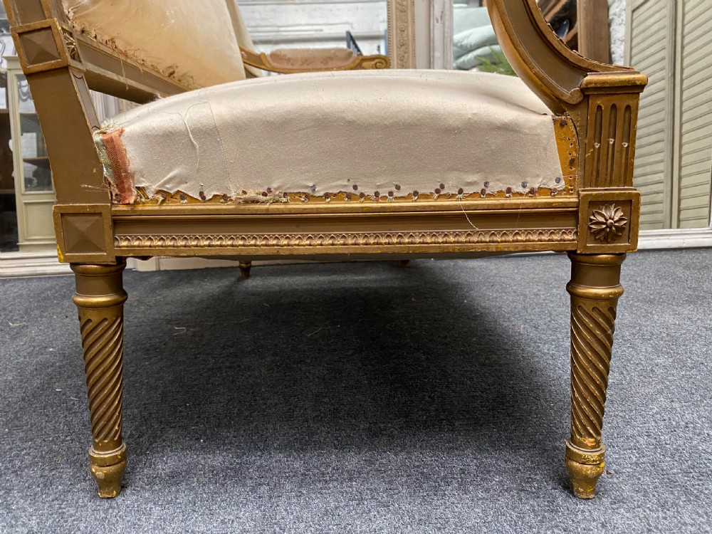French Gilt Wood Settee View XIII