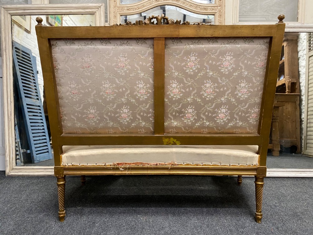 French Gilt Wood Settee View XIV