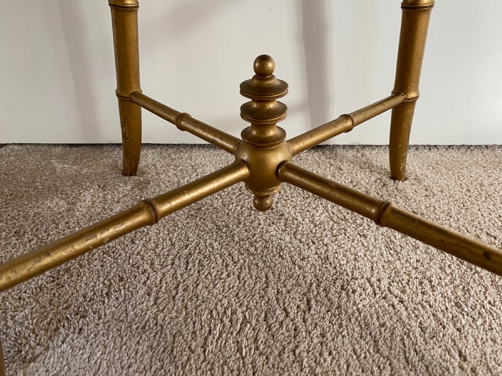 French Gilt Faux Bamboo Stool View II