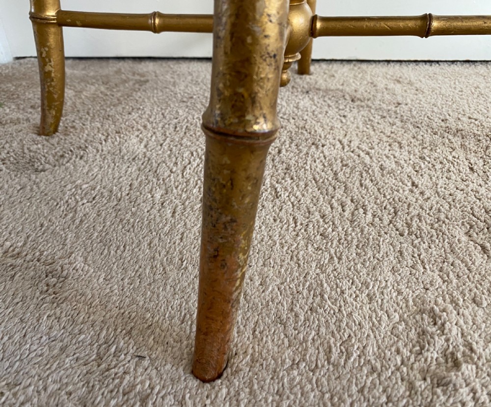 French Gilt Faux Bamboo Stool View V