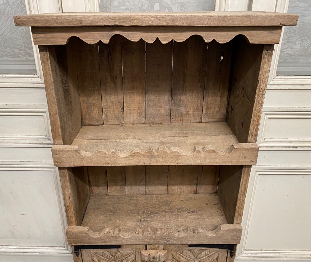 Small Early Oak Primitive Kitchen Dresser View X