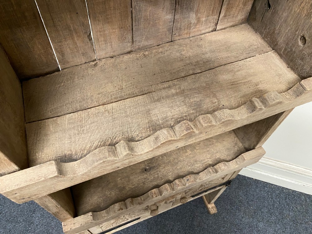 Small Early Oak Primitive Kitchen Dresser View XII