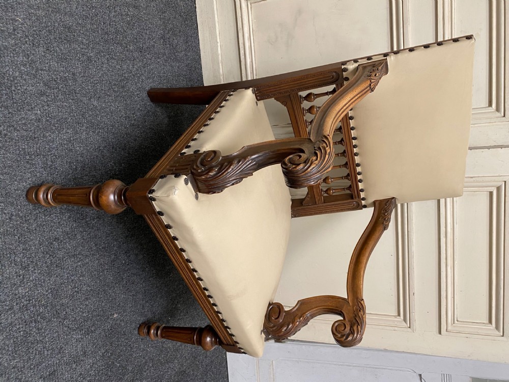 Pair Quality French Walnut Arm Chairs View X