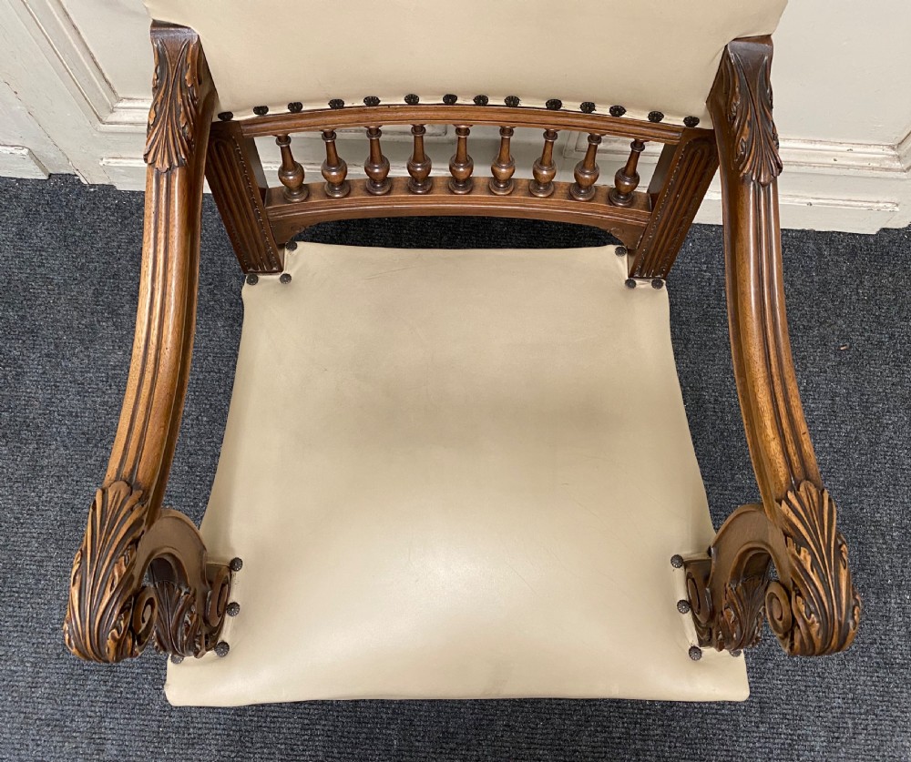 Pair Quality French Walnut Arm Chairs View XIII