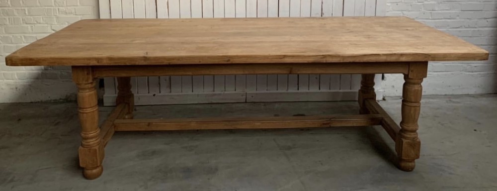 Long French Bleached Oak Farmhouse Table