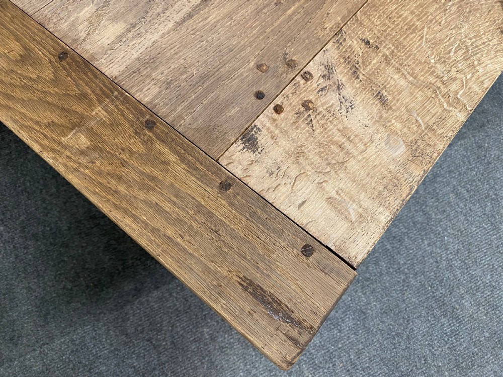 Oak Farmhouse Dining Table  View XII