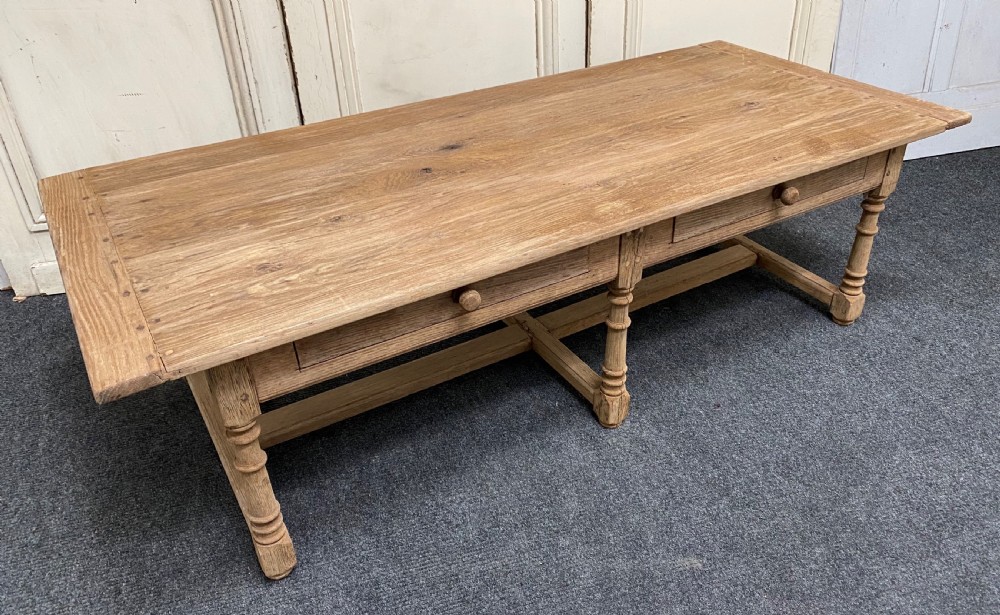 Large Farmhouse Bleached Oak Coffee Table