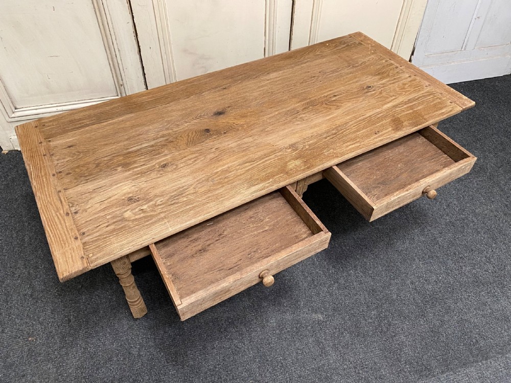 Large Farmhouse Bleached Oak Coffee Table View III