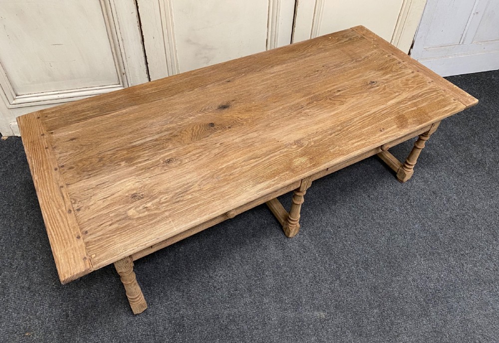 Large Farmhouse Bleached Oak Coffee Table View IV