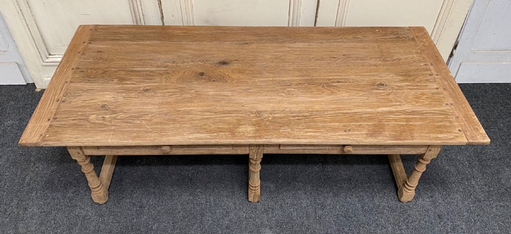 Large Farmhouse Bleached Oak Coffee Table View VI