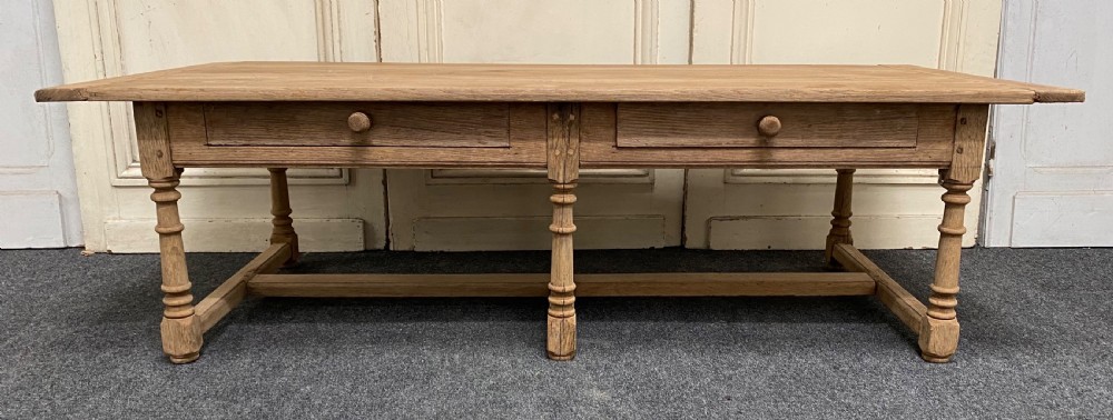 Large Farmhouse Bleached Oak Coffee Table View VII
