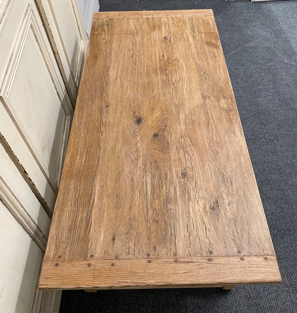 Large Farmhouse Bleached Oak Coffee Table View IX