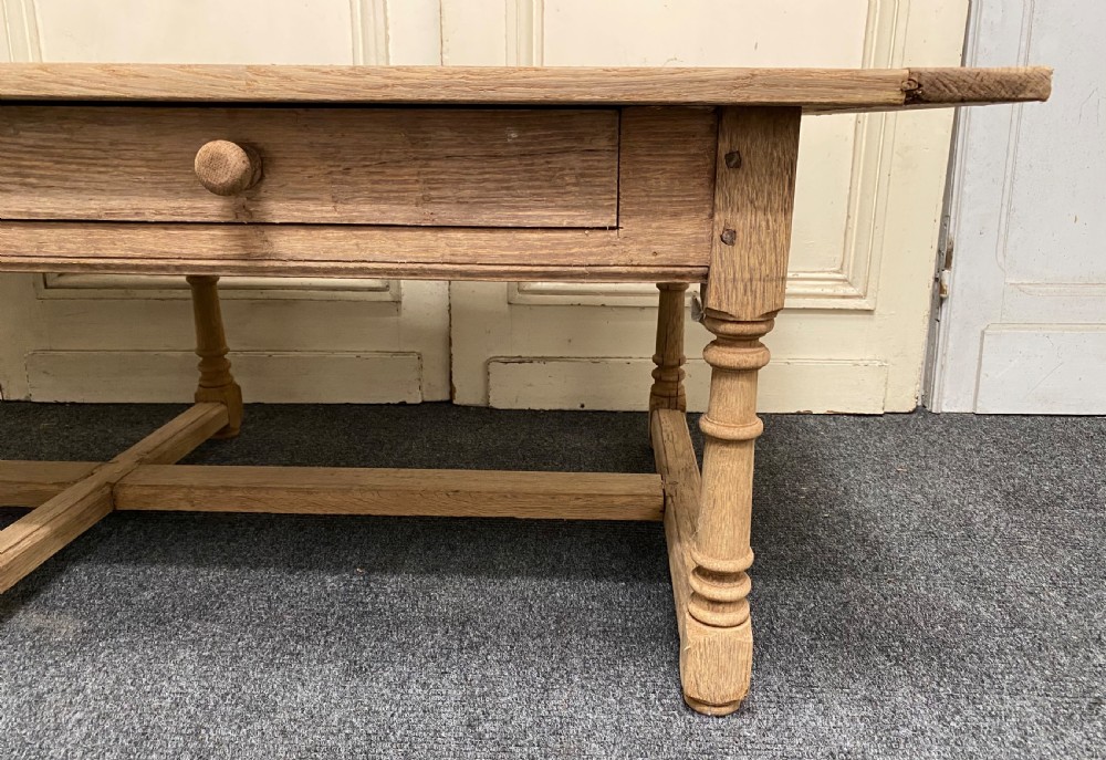 Large Farmhouse Bleached Oak Coffee Table View XI