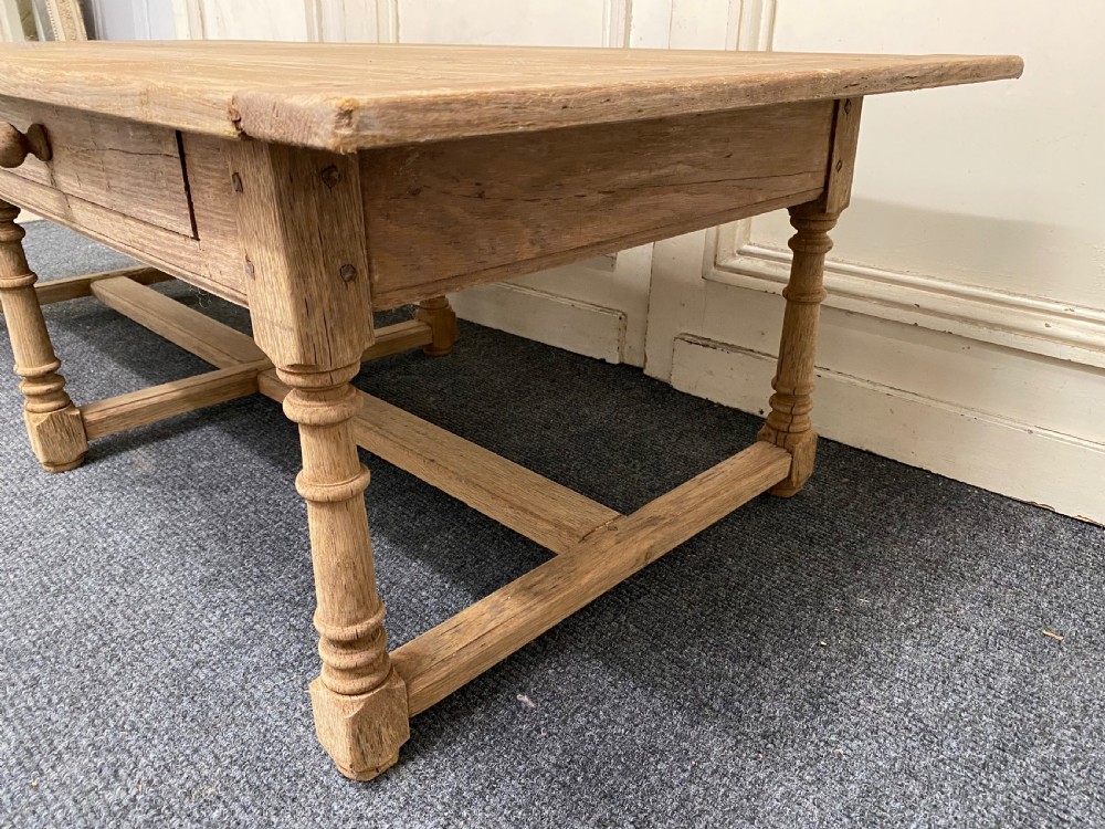 Large Farmhouse Bleached Oak Coffee Table View XII