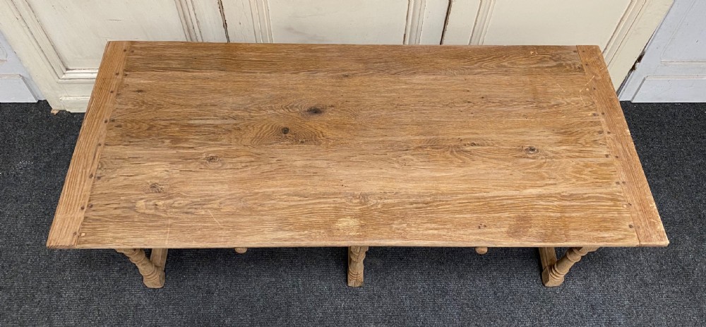 Large Farmhouse Bleached Oak Coffee Table View XIV