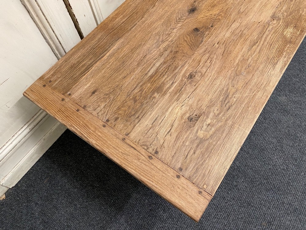 Large Farmhouse Bleached Oak Coffee Table View XV