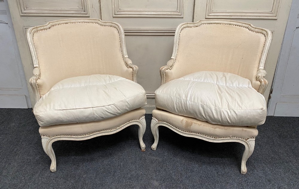 Pair French Bergere Arm Chairs
