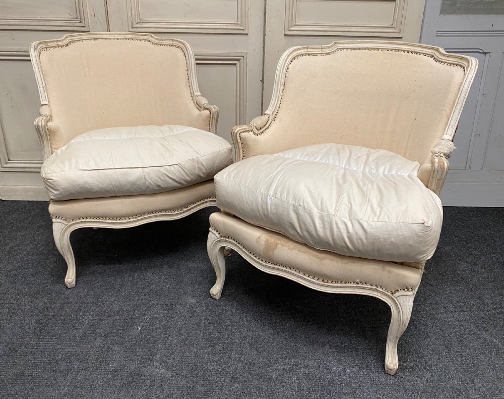 Pair French Bergere Arm Chairs View II
