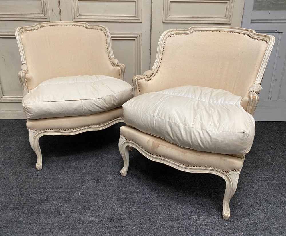 Pair French Bergere Arm Chairs View III