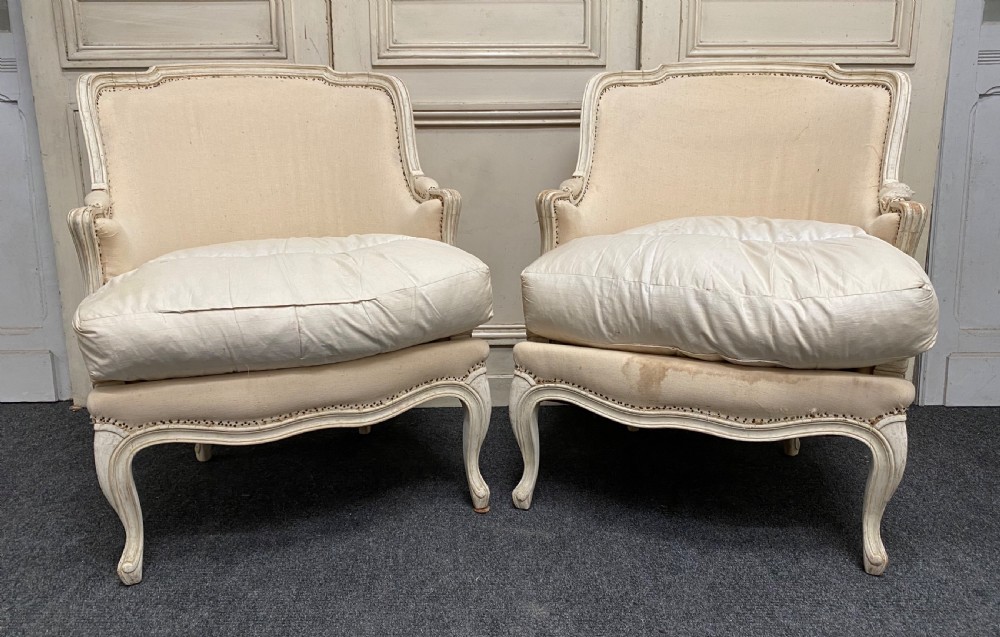 Pair French Bergere Arm Chairs View V