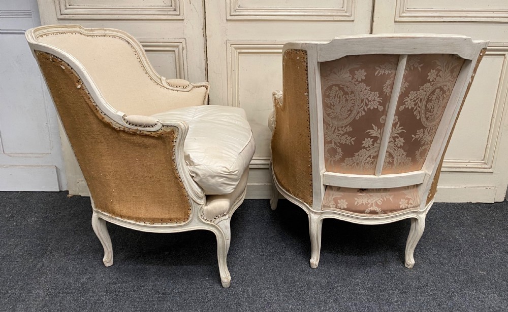 Pair French Bergere Arm Chairs View VIII