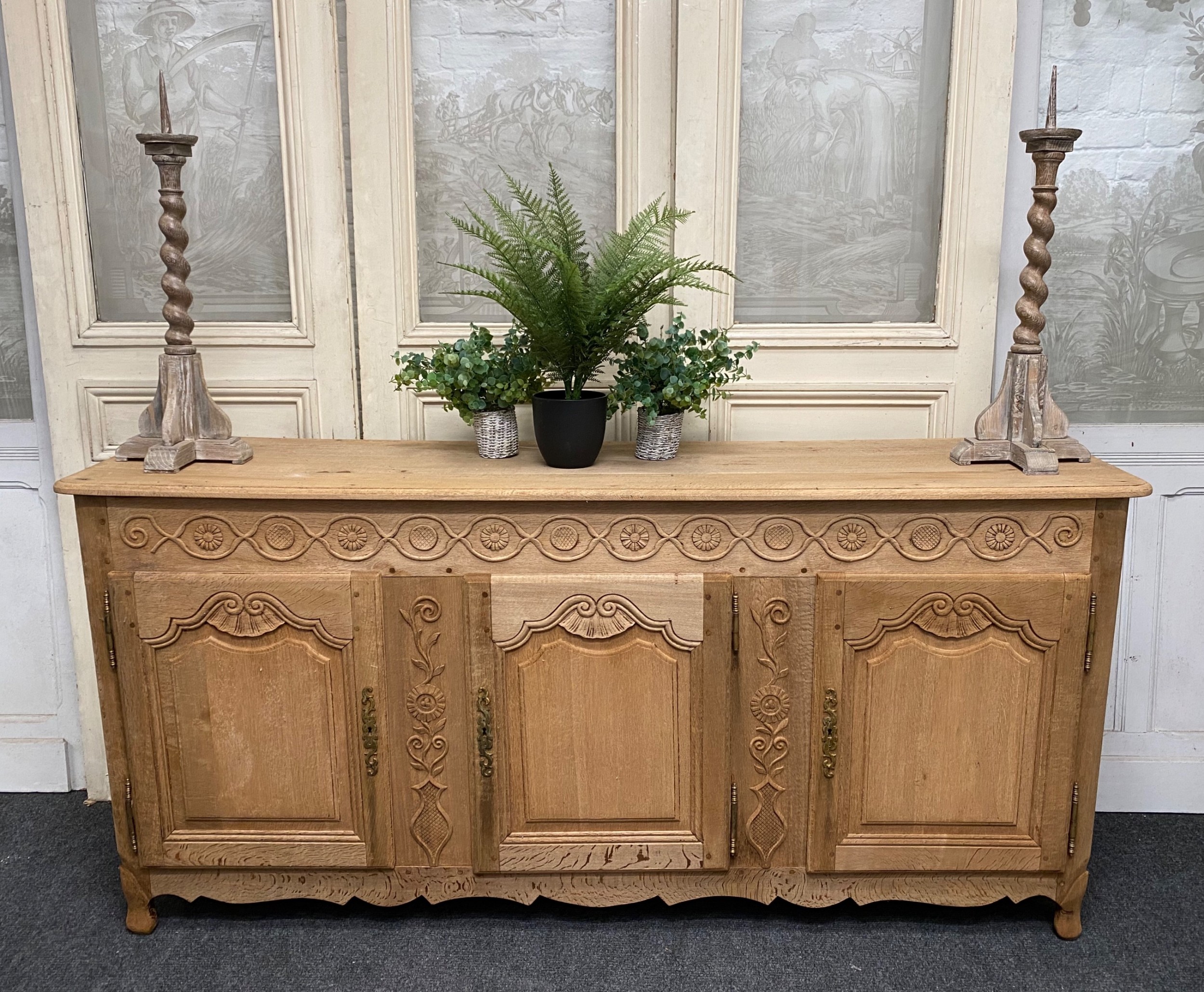 French Bleached Oak Dresser Base