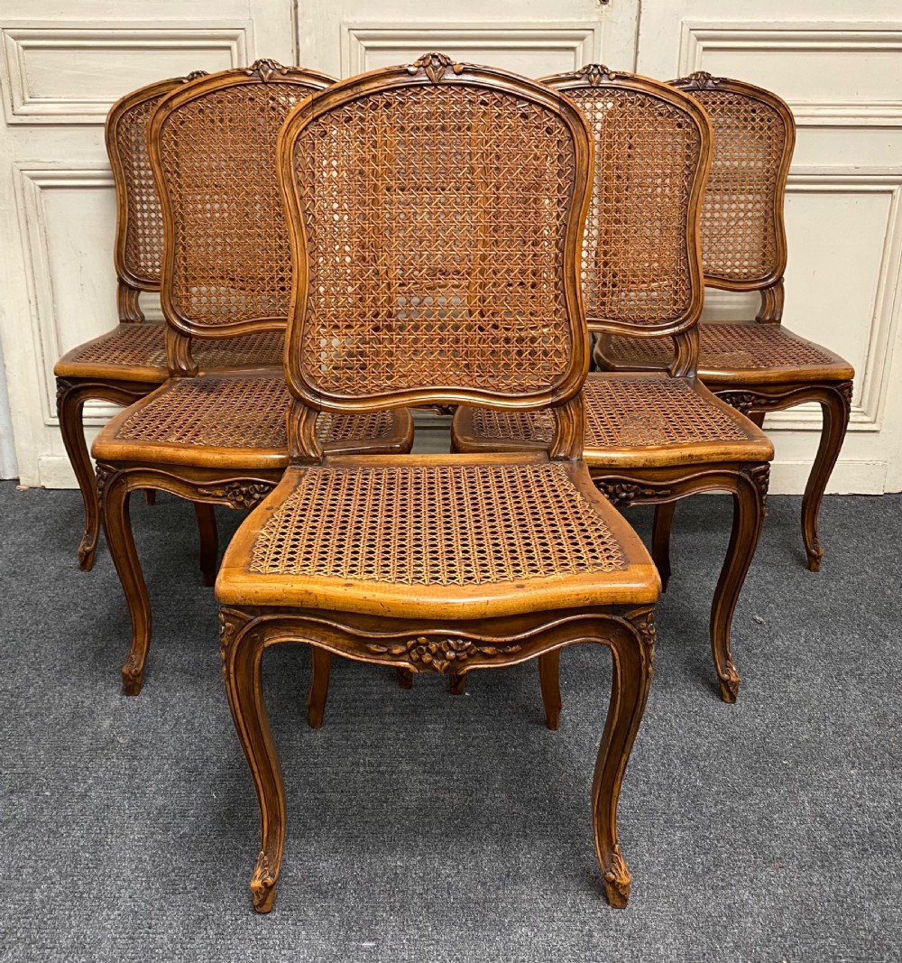 Set 6 French Walnut Dining Chairs View II