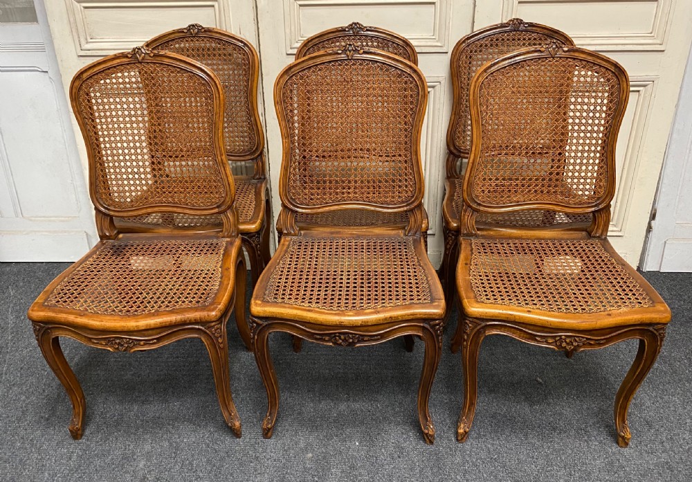 Set 6 French Walnut Dining Chairs View III