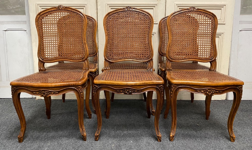 Set 6 French Walnut Dining Chairs View IV