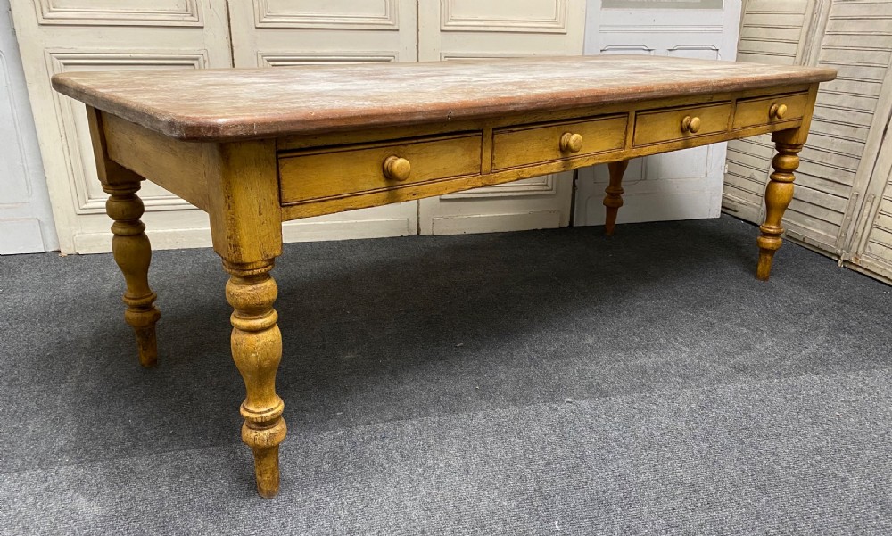 Large Country House Kitchen Dining Table View IX