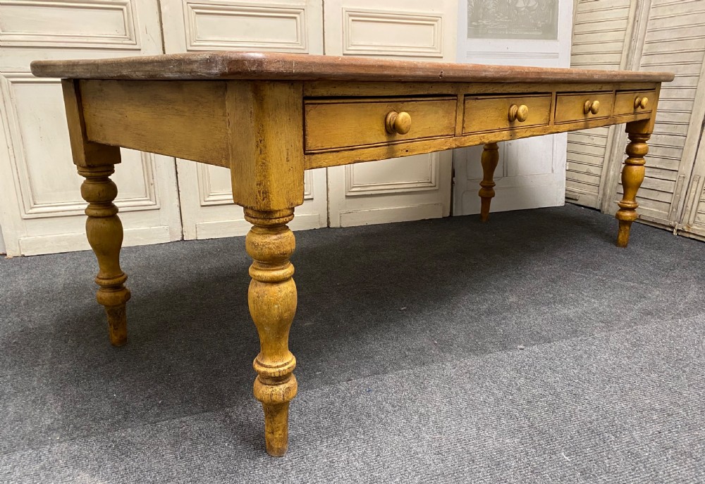 Large Country House Kitchen Dining Table View XI