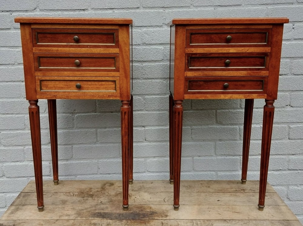 Pair French Directoire Bedside Drawers