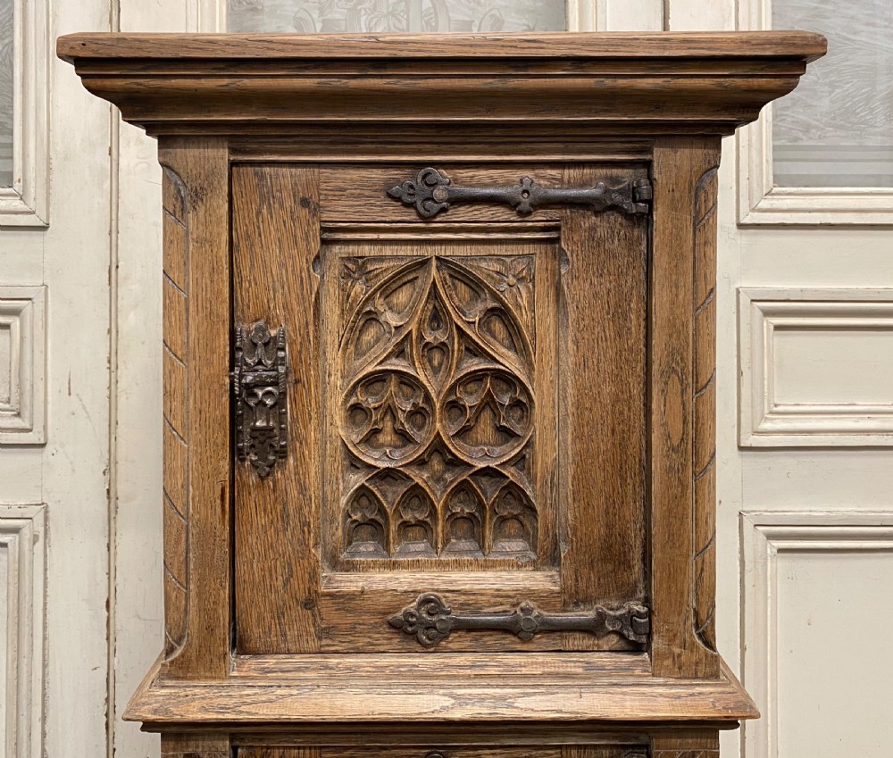 Slim Gothic Oak Cupboard  View III