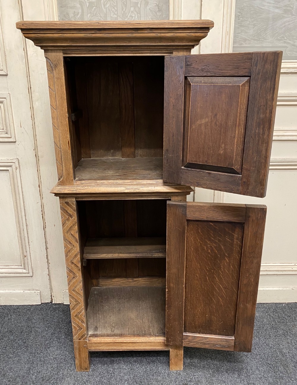 Slim Gothic Oak Cupboard  View VII
