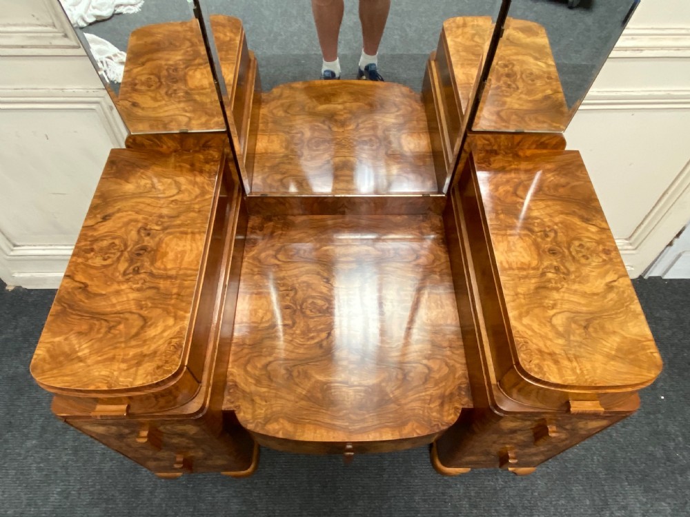 Burr Walnut Art Deco Dressing Table View V