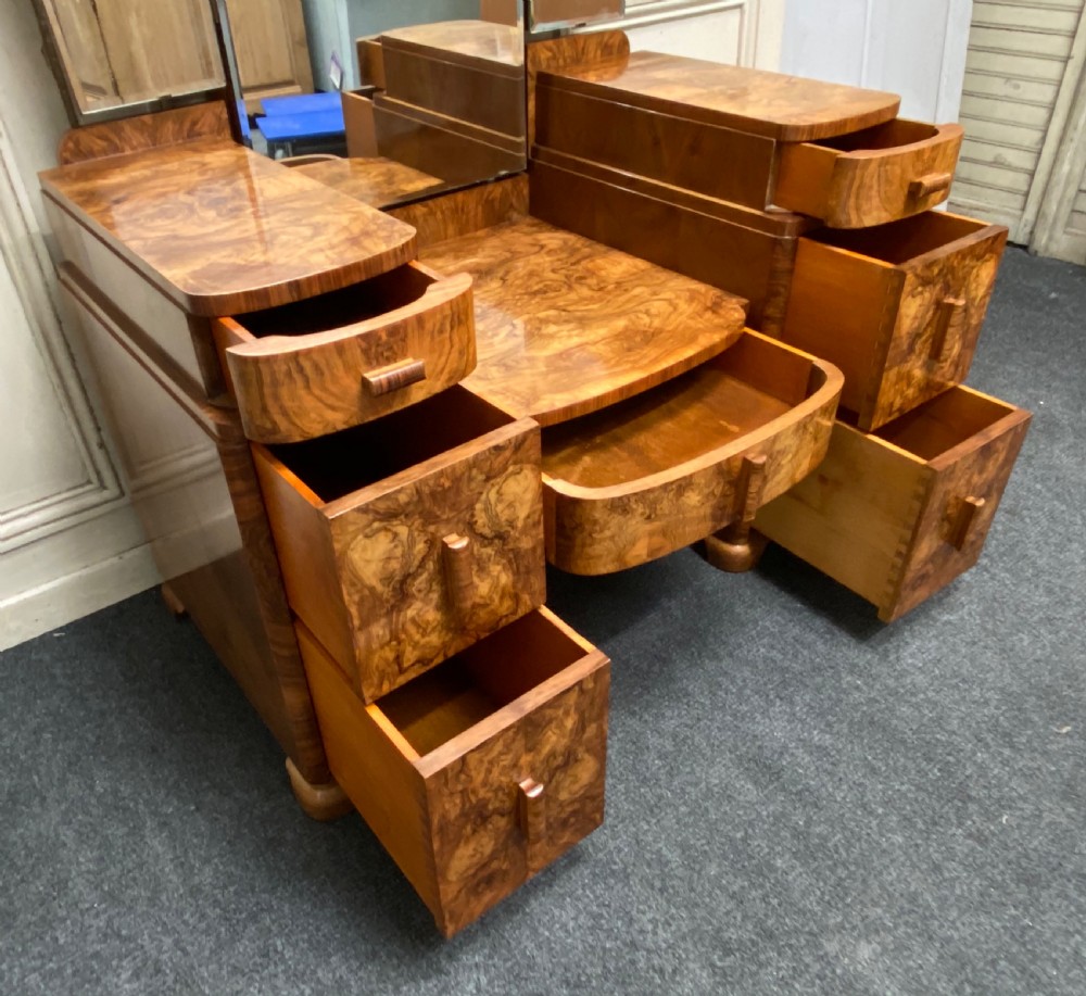 Burr Walnut Art Deco Dressing Table View X