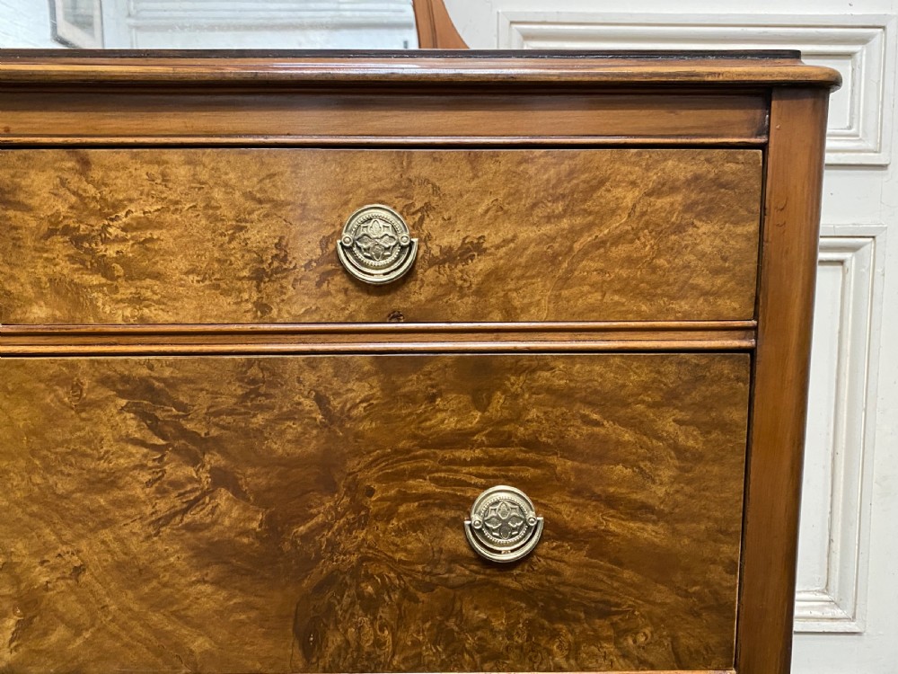 American Burr Walnut Dressing Chest View V