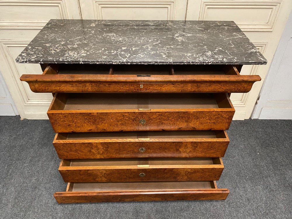Fine Quality French Burr Walnut Chest of Drawers View IV
