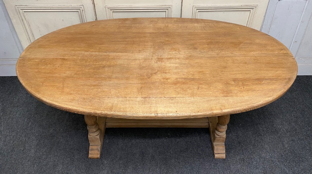 Oval Bleached Oak Farmhouse Dining Table  View II