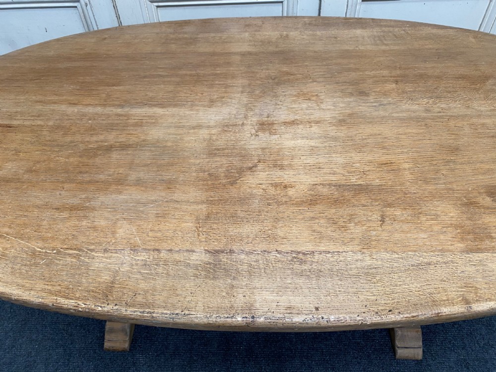 Oval Bleached Oak Farmhouse Dining Table  View IV
