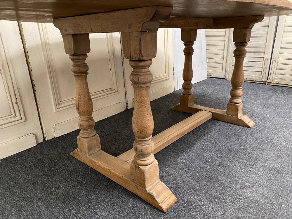Oval Bleached Oak Farmhouse Dining Table  View V
