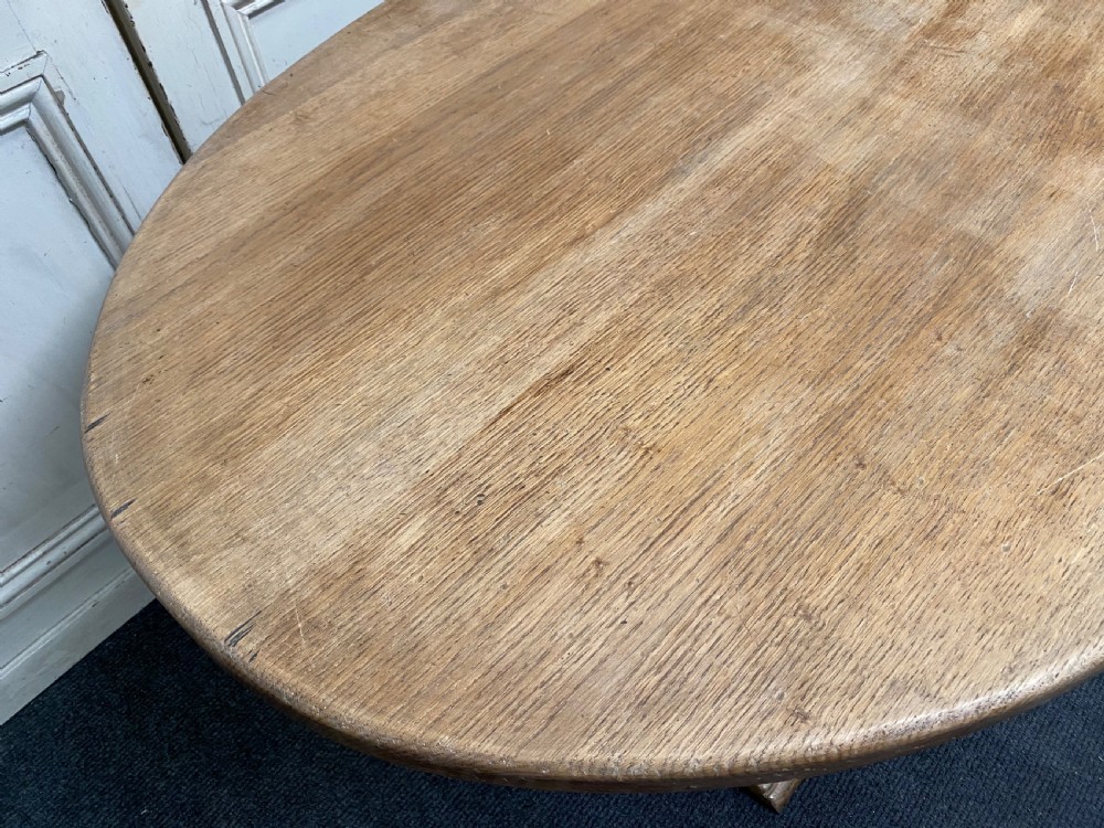Oval Bleached Oak Farmhouse Dining Table  View VIII