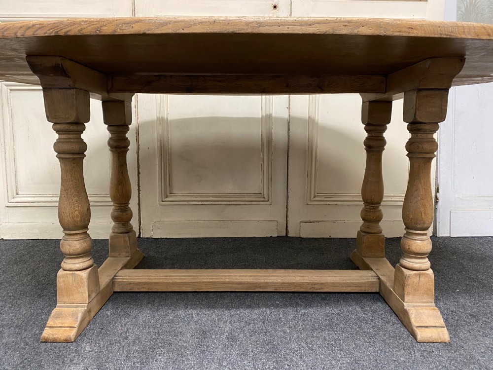 Oval Bleached Oak Farmhouse Dining Table  View IX