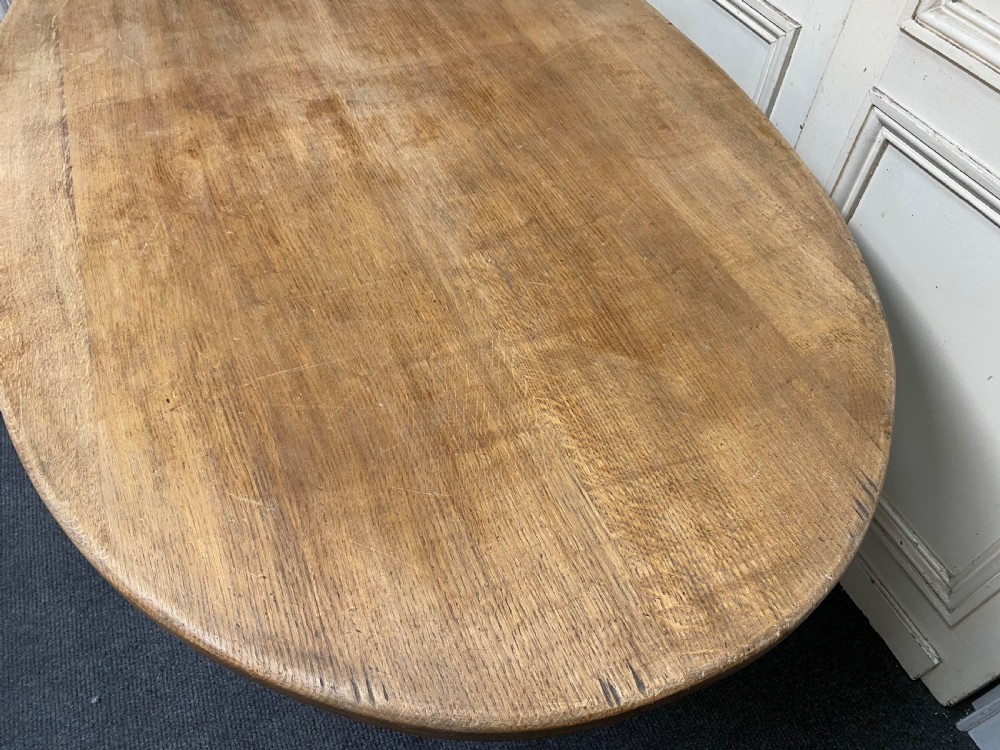 Oval Bleached Oak Farmhouse Dining Table  View XI